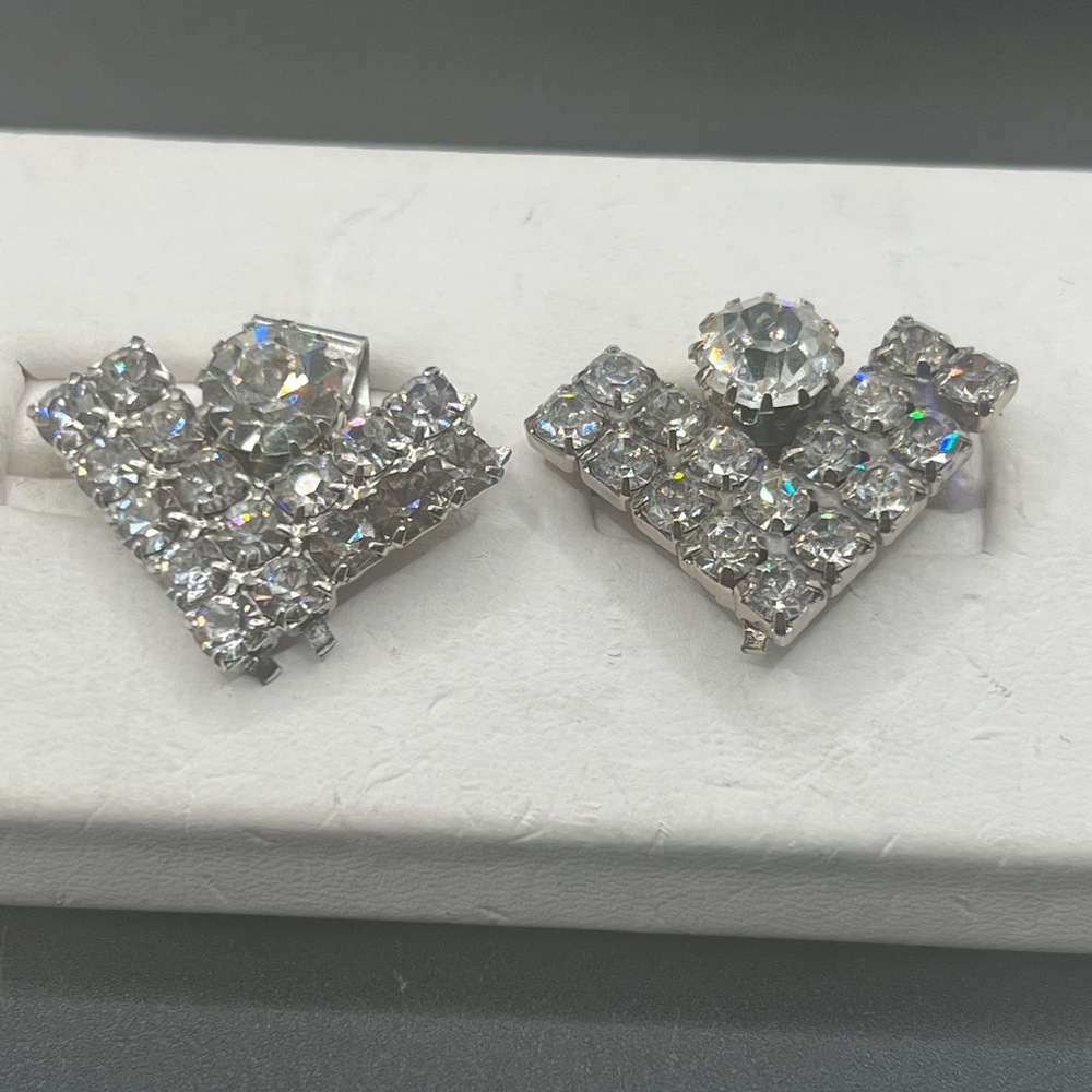 Vintage Art Deco rhinestone shoe clips